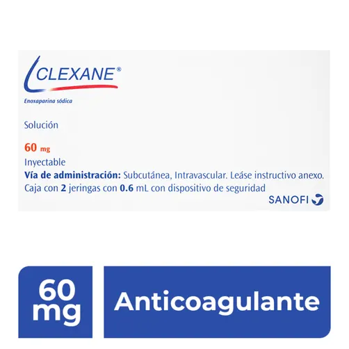 Clexane 60 Mg Solución Inyectable, 2 Jeringas